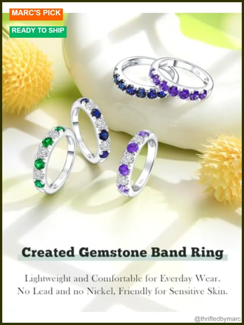 925 Sterling Silver Eternity Ring Created Sapphire Wedding Band
